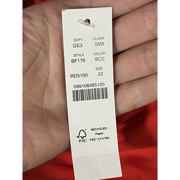 J.CREW Reimagined Women’s Swimsuit One Piece Size 22 Red Ruched NWT - Picture 7 of 9